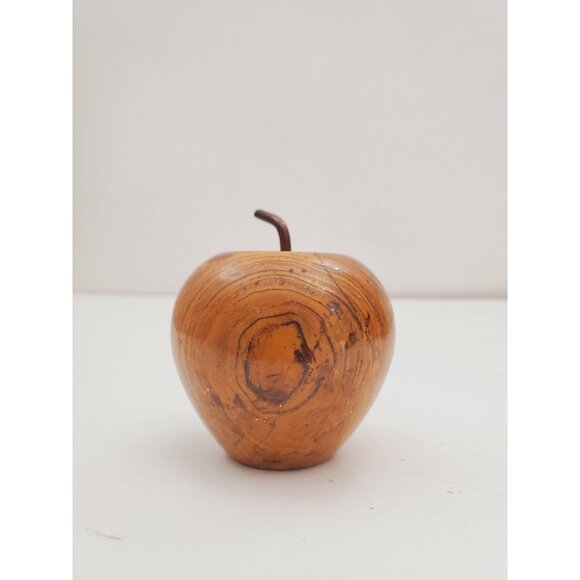 Other - Onyx Apple Sculpture - Hand Carved Gemstone Decor - Unique Home Accent - Gold